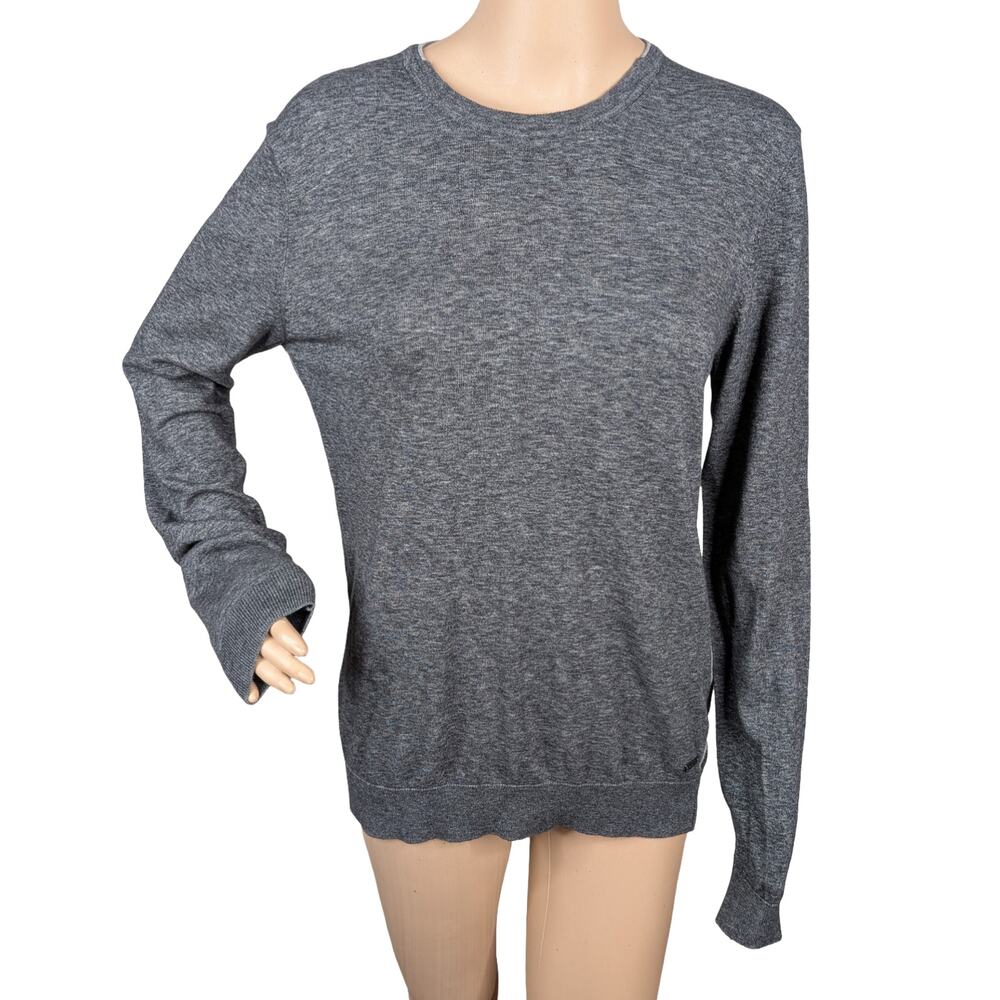 Boss Hugo Boss Tomasso Gray Fine Cotton Italian Yarn Crewneck Sweater Mens M